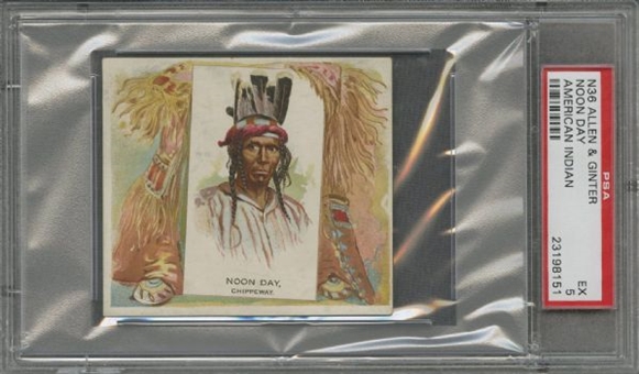 1888 N36 Allen & Ginter "The American Indian" Large Cards "Noon Day" - PSA EX 5 